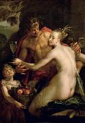 Hans von Aachen Bacchus Ceres and Amor oil